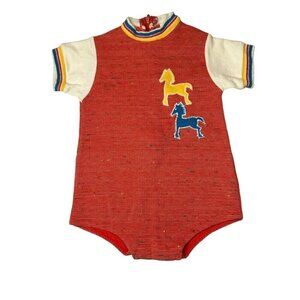 Vintage Carters Horse Appliqué Onesie 6 months
